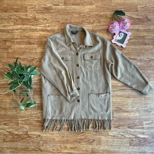 Vintage Carole Little Fringe Jacket Size L Western Boho Festival Made in USA